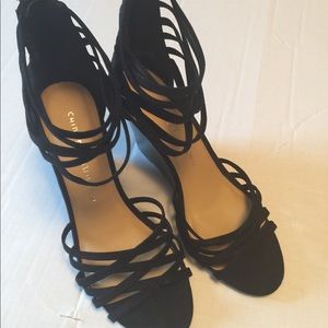 Black Chinese Laundry Suede Wedge Size 8